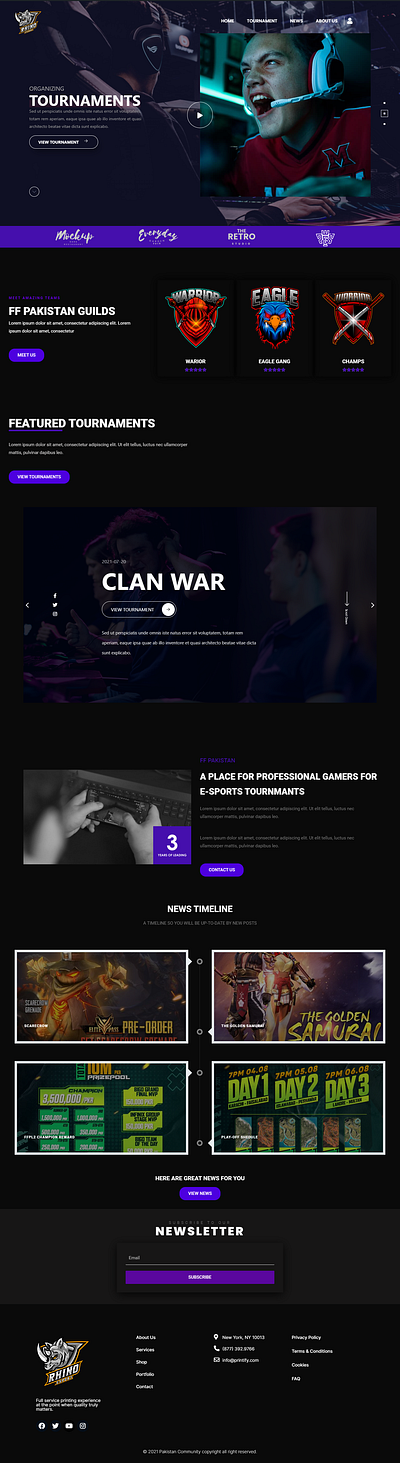 e-sports Landing page animation branding graphic design ui