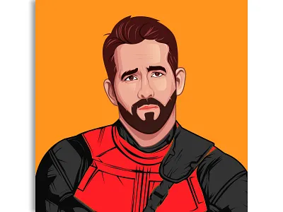 Deadpool Portrait Design | Cartoon Portrait avatar character design design digitalart face flat graphic design illustration illustrator vector