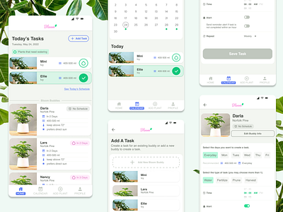 Bloom App app app concept app design bloom branding graphic design mobile plant plants reminder tasks ui water