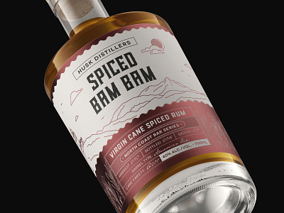 Label for Australian rum (concept) australia drawing drink graphic design label landscape monoline rum spirit