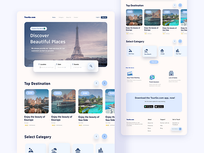 Travel Landing Page - Travel & Hotel booking website design travel travel website ui website