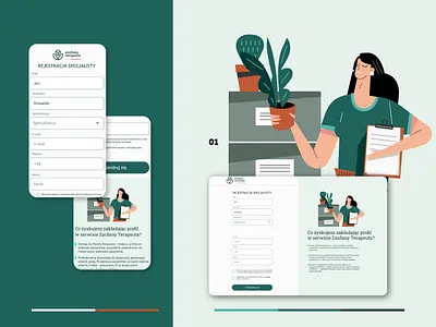 Brand illustration Zaufany Terapeuta app branding character design graphic illustration logo ui ux vector