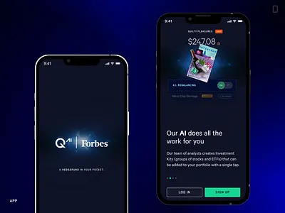 Q.ai Investments (Forbes) branding crypto design design system figma identity marketing ui ux