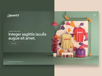 Website cover visual 3d cover design illustration render shop store ui ux visual web design webshocker website