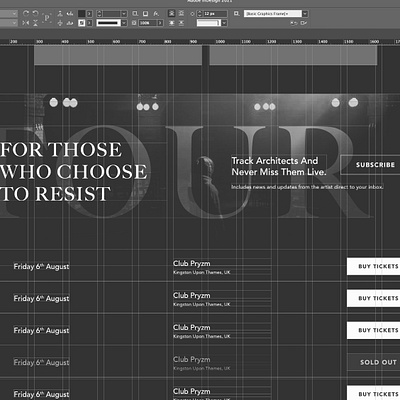 WIP | Architects site design architects band behind the scenes black hamilton indesign music rock ui uk website wip