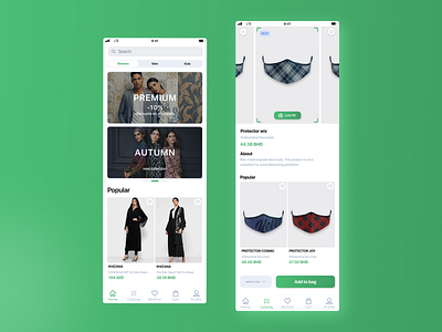 mShi - ecommerce mobile application ar branding design design app e commerce graphic design green magazine minimal mobile mobile app shop shoping ui ux wear wearing