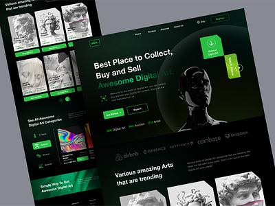 JSA - Digital Art Marketplace Landing Page branding business design landing page nft nft art popular simple ui