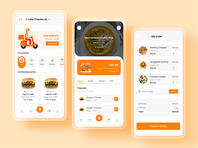 Food Delivery App UI 🍔 burger app chef app delivery app eat eating food and drink food delivery food delivery app food delivery application food design food order pizza recipe app restaurant app tracking app uiux