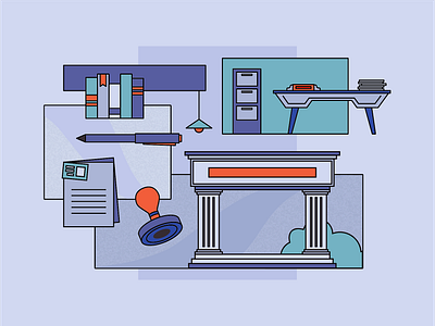 The Government Office design flat government illustration lineart minimalist office vector