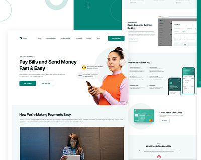 Raven Bank dailui design fintech fintech landing page fintech ui landing landing page ui uid ux uxui web