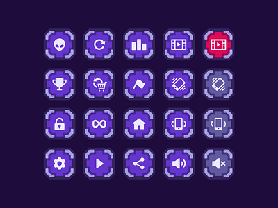 Bounce in Space - buttons button game icon illustration ui vector