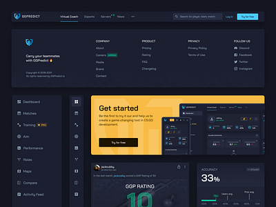 GGPredict - Components vol. 2 dark design esports figma game ui ux