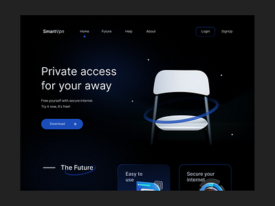 SmartVpn - Landing Page VPN Concept concept design figma homepage landing page concept landing pages modern ui ui design uiux user interface vpn design vpn web browser web design