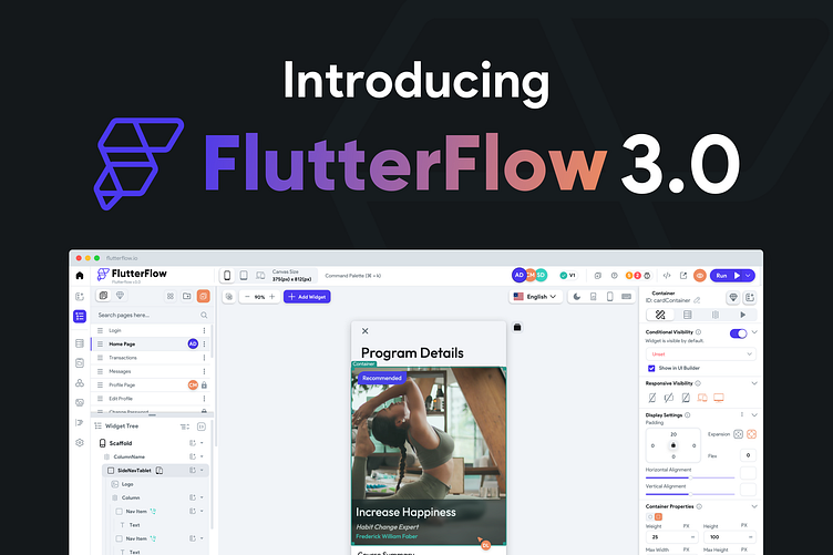 FlutterFlow 3.0 live on Product Hunt by Andrew Daniels on Dribbble