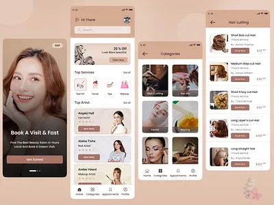 Beauty Mobile App - UI/UX Design beauty app figma mobile app mobile app design ui design ux design