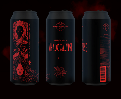 MEADOCALYPSE alcohol apocalypse bee beer can dark illustration label mead package