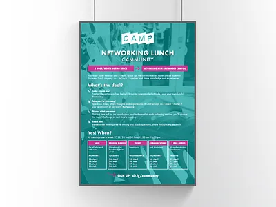 Poster | The Camp community design entrepreneur event design graphic design networking networking event print print design printet material startups