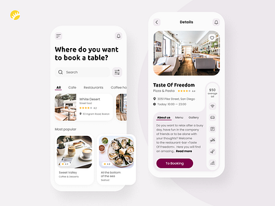 Places to dine search app app best booking concept description design design concept dine eat find gallery great meal pictures places reccomendation review search ui ux