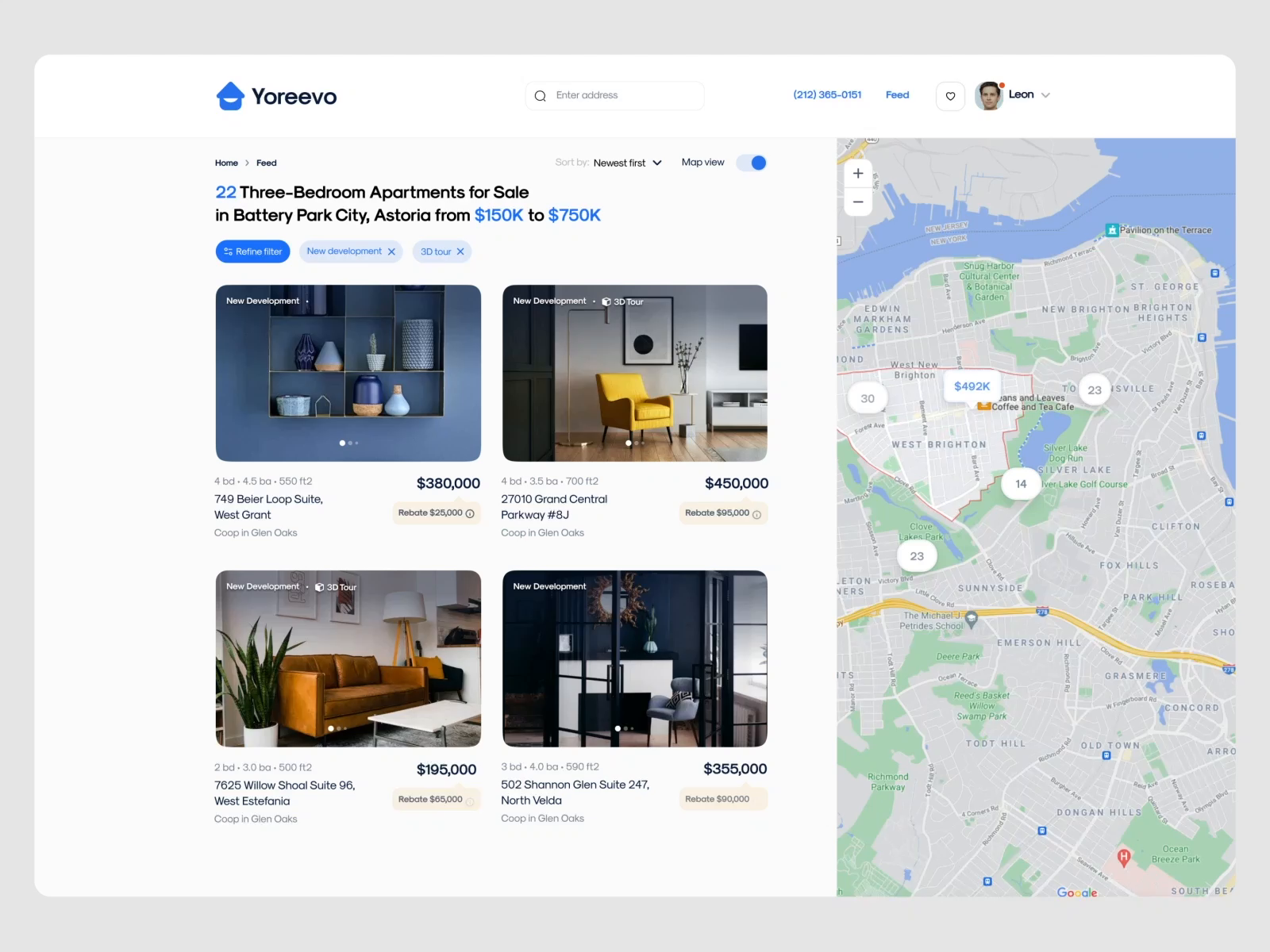 Example of Real Estate Web/App Design
