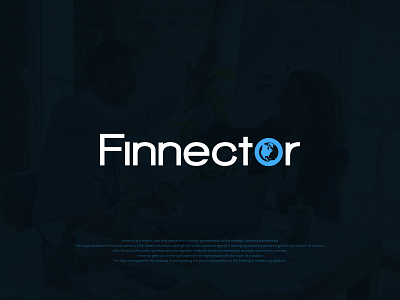 Finnector - Connecting Businessmen adobe blue branding business combination connecting design finnector graphic design identity illustrator logo logotype platform typography vector website white wordmark world