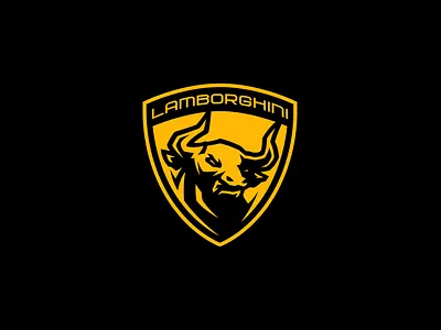 Lamborghini logo redesign branding bull car design illustration lamborghini logo mascot mascot logo typography ui ux vector yellow