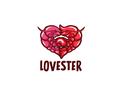 LOVESTER (Love + Lobster) mixed logo design concept app branding couple date design dribbble illustration lobster logo love mating shrimp typography vector