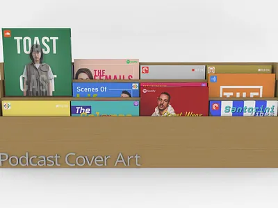 Podcast Cover Art Shelf 3d branding cover cover art design graphic design instagram post podcast cover ui