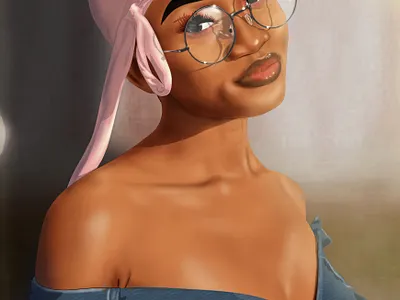 black girl realistic art art cartooning dark graphic design graphicarts illustration