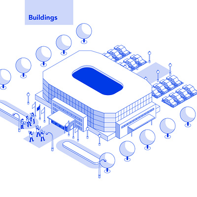 Isometric Hockey Arena arena hockey icon illustration isometric sport stadium vector