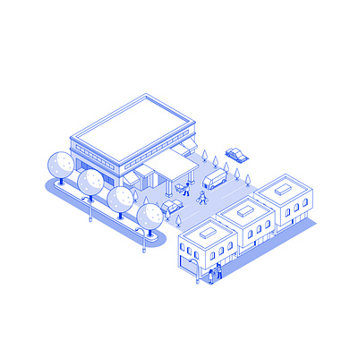 Isometric Department Store 2.5d icon illustration isometric line mall shopping store vector