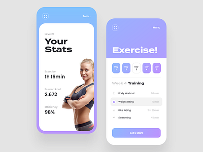 Sport App - Mobile Design Concept 2021 2021 design 2021 trend 2021 trends alphadesign clean clean design cool design design trends 2021 designs illustration julius branding logo modern modern design modern design trends trends trends 2021 ui