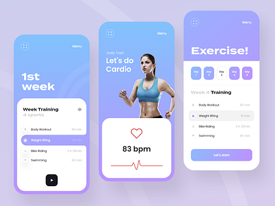 Sports App - Mobile Design 2021 2021 design 2021 trend alphadesign app design app trends clean concept design design trends designs illustration logo modern sports training trend apps trends trendy ui