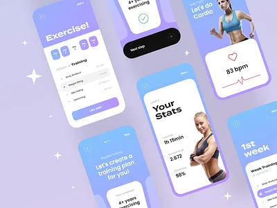 Sports App - Mobile Design Concept 2021 2021 design 2021 trend alphadesign app app design clean design design trends designs illustration logo modern modern app design sports sports app training trend design trendy ui