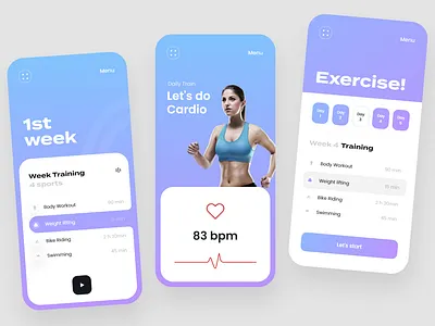 Sports App - Mobile Design Concept 2021 2021 design 2021 trend alphadesign app app design clean concept design design trends designs illustration julius branding logo modern modern app design modern apps trends trendy ui