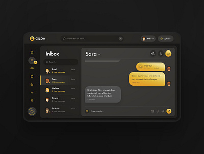 Gilda UI Kit - Dark Mode clean dahboard ui dark dark mode dark ui dashboard dark ui dashboard ui kit flat minimal ui ui design ux web web ui