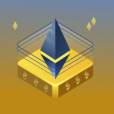 The ethereum isometric crypto cryptocurrency design draw ethereum graphic design illustraion illustration isometric vector