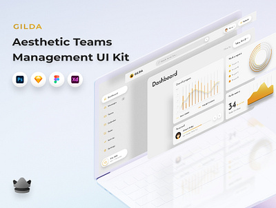 Gilda UI Kit - By Royalz Store clean dark dashboard ui dashboard ui kit flat minimal teams ui kit ui ui design ui kit ux web web design web ui kit