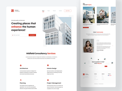 Architecture - Landing Page architecture design home page interface landing page landing page design minimalism trend 2021 trendy design ui uipage uiux web interface webdesign website website design