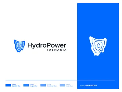 HydroPower TA | Logo australia blue brand branding combination mark design hydro illustration lockup logo logo design logo mark logotype mark photoshop tasmania vector water