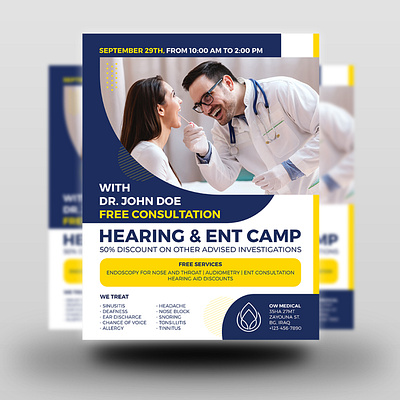 Hearing & ENT Medical Camp Flyer Template medicine