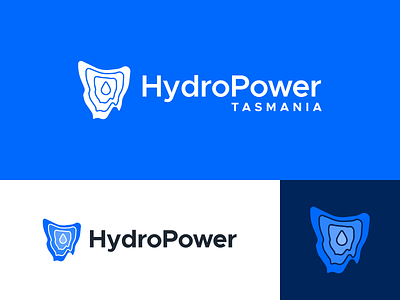 HydroPower Tasmania | Logotype australia blue branding design graphics hydro illustration lockup logo logo design logo mark logotype mark mockup photoshop power tasmania vector visual identity water