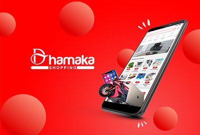 Dhamaka Shopping A Leading E-commere in Bangladesh app designer branding design ecommerce graphic design illustration logo photoshop ui