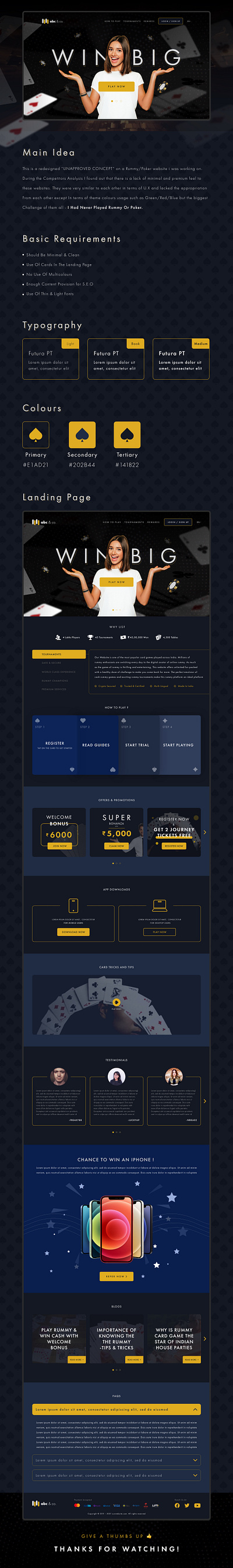 Rummy / Poker Website (Concept) adobexd branding colours concept game graphic design illustrator photoshop poker rummy ui uiux web webdesign website