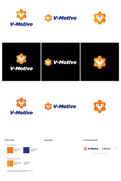 V-Motive branding design logo typography vector