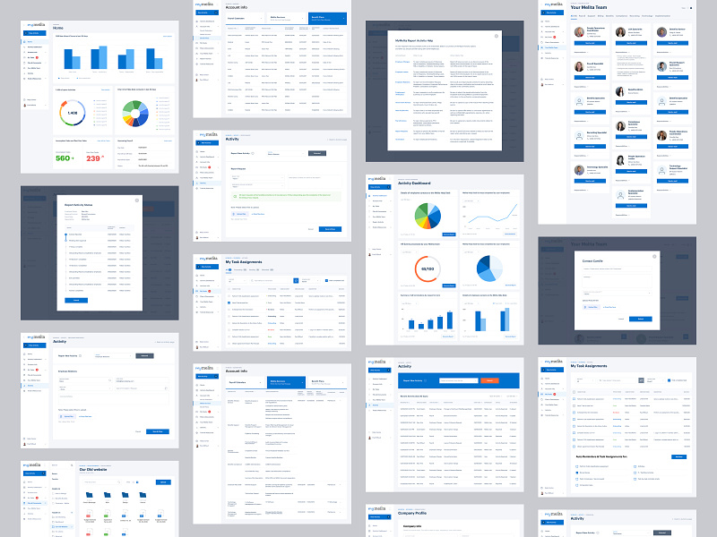 All pages. Dashboard for Melita Group. UI design all pages basov basovdesign blue dashboard dashboard ui document graphic design hr minimal mymelita pages responsive saas saas platform ui ui design webdesign website