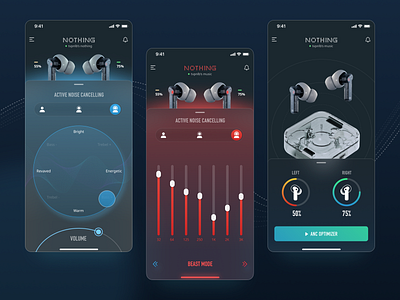 Nothing Ear's Equalizer App app darkmode equalizer sound ui ux