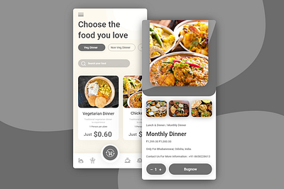 Food App Home and Detail Screen