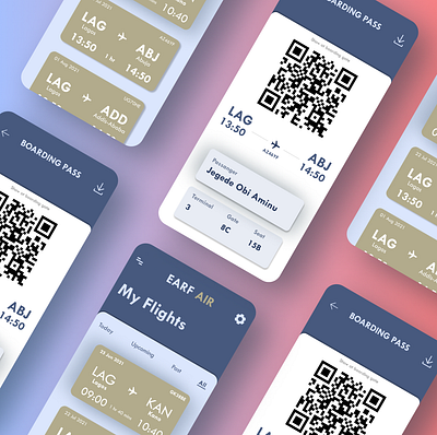 BOARDING PASS UI app design ui
