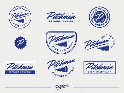 Pitchman Brewing Co. badge design beer brewing company craft beer craft beer logo lettering logo logo design pitchman vintage vintage logo