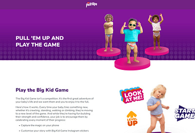 Huggies Pull-Ups "Big Kid Game" agency branding design development front end marketing ui ux